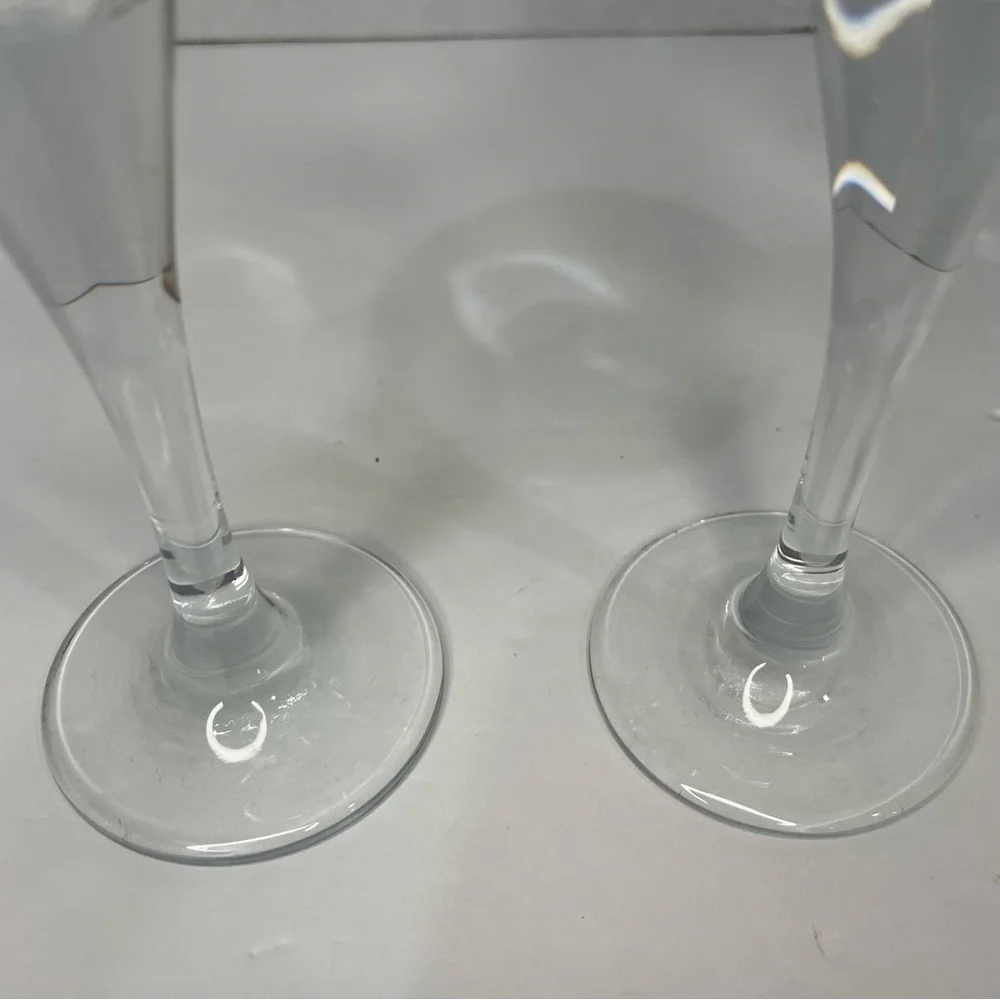 Gold Rimmed Crystal Stemmed Candlestick Holders 6.75” Formal Elegant VTG 2 Set